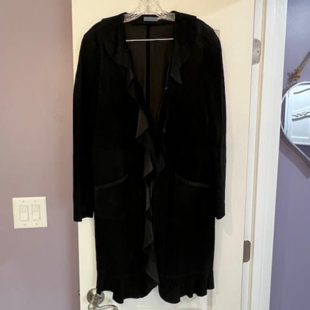 Suede Leather Ruffle Duster - Picture 2 of 9